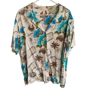 Sunset Cove Women’s Hawaiian Style Shirt Short Sleeve Button Size 3X
